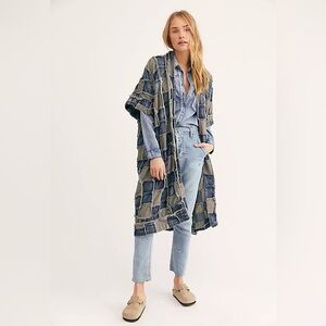 NWOT Women’s Magnolia Pearl Dashi Demin Patchwork Kimono One Size GORGEOUS ❤️